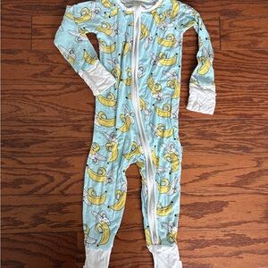 Banana Print Little Sleepies zip up pajamas